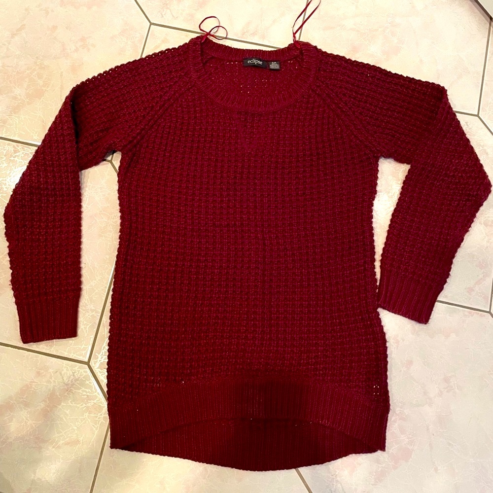 Eclipse Rich Burgundy Crew Neck Sweater